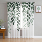 Lehttaimed, maaroheline l&auml;bipaistev aknakardin T&uuml;llkardinad elutuppa Magamistoa hotelli kodukaunistus Voile kardinad 135W x 114H(cm)