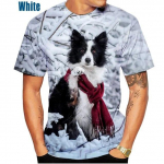 Unisex Cute Dog 3D-Druckmuster Top Border Collie T-s&auml;rk Freizeitkleidung Sport T-s&auml;rk XL
