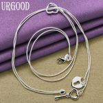 925 Sterling H&otilde;be V&otilde;tme S&uuml;dame Lukk Kaelakee Madokett Naiste Pulma Mood Ehted 45cm