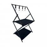 Outdoor Camping 3-korruseline alumiiniumsulamist multifunktsionaalne hoiurest Oxfordi riidepaneelidega piknikuriiul 2 Tier