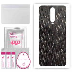apgo Protective Skin Sticker for the back compatible with Xiaomi Redmi K30 5G Racing, Wrap Film, Foil, Vinyl - Pattern Carbon Black Pixel