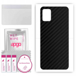apgo Protective Skin Sticker for the back compatible with Samsung Galaxy A31, Wrap Film, Foil, Vinyl - Pattern Carbon Black