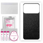 apgo Protective Skin Sticker for the back compatible with Tecno Spark 8P, Wrap Film, Foil, Vinyl - Pattern Black Honeycomb
