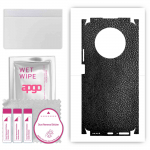 apgo Protective Skin Sticker for the back+sides compatible with Honor X9, Full Wrap Film, Foil, Vinyl - Pattern Black Leather