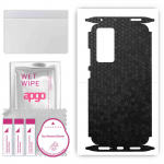 apgo Protective Skin Sticker for the back+sides compatible with Xiaomi 12, Full Wrap Film, Foil, Vinyl - Pattern Black Honeycomb