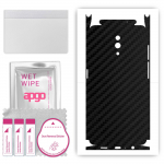 apgo Protective Skin Sticker for the back+sides compatible with Oppo Reno, Full Wrap Film, Foil, Vinyl - Pattern Carbon Black