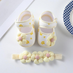 Baby Princess Kingad Lilledega dekoratiivsed tr&uuml;kitud riidest kingad Pehme tallaga vasts&uuml;ndinu v&auml;ikelaste kingad peapaelaga 11