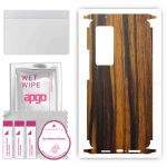 apgo Protective Skin Sticker for the back+sides compatible with Vivo X60 Pro 5G, Full Wrap Film, Foil, Vinyl - Pattern Tigerwood