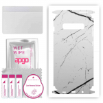 apgo Protective Skin Sticker for the back+sides compatible with Samsung Galaxy S10 Plus, Full Wrap Film, Foil, Vinyl - Pattern White Marble