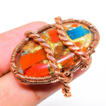 Natural Spiny Oyster Gemstone Handmade Copper Wire Wrap Gift Ring Size 8 u2a15