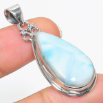 Natural Republic Larimar Gemstone 925 Tahke Sterling H&otilde;bedast Ripats 1,75 s4j69 gray