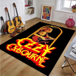 Ozzy Osbourne'i B&auml;ndi Tr&uuml;kitud Vaip Elutuba Magamistuba Moodne ja Esteetiline Libisemiskindel Vaip Fotograafia Rekvisiidid S&uuml;nnip&auml;evakingitus 160cm by 120cm