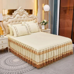 Voodikate Voodil Pulmad voodilina voodikate Tekk Kangas Printsessi stiilis pits King Queen Seelik 1PC 150cmx200cm