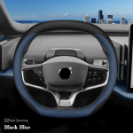 Auto rooli kate Volvo EX30 2024 2025 &uuml;li&otilde;hukesele hingavast nahast kulumiskindlast dekoratiivraami tarvikutest Black Blue