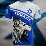 Mood Iisraeli Riigivapi Lipp 3D-tr&uuml;kiga T-s&auml;rk meestele R&otilde;ivad Igap&auml;evane Vabaaja T&auml;nav Hip Hop O-kaelusega L&uuml;hikeste Varrukatega Topid M