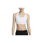 Nike Swoosh Keskmise toega Dri-FIT spordirinnahoidja esik&uuml;ljel oleva lukuga Naiste spordirinnahoidja Valge FN2732-100 S