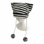 Harajuku punk gooti kootud kassi k&otilde;rvam&uuml;ts Naiste Kawaii moedisainer Cross Pin Winter Beanie M&uuml;ts Naiste t&uuml;drukute aksessuaarid 1PCS