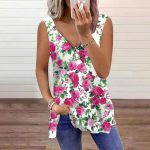 Naiste suvine Red Fairy tr&uuml;kitud vabaaja topp varrukateta lukuga V-kaelusega XS roosa