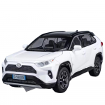 1/32 sulamist Toyota RAV4 linnamaasturi automudel M&auml;nguasja metallist survevaluga simulatsiooniga maastikus&otilde;idukid koos helivalgusega tagasit&otilde;mbamiskollektsiooni m&auml;nguasjad poistele valge
