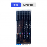 12 t&auml;htkuju kustutatav geelpliiatsi komplekt koolitarbed, must sinine punane tindiv&auml;rv 0,5 mm pastapliiatsi kirjutusvahend kooli kontoritarbed #468859 12Pcs/box sinine