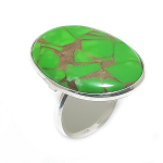 Natural Copper Green Turquoise 925 Sterling Silver Jewelry Ring Size 8.5 w3b05