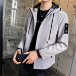 Meeste Jakk Kevad Uus Korea Versioon Mitmek&uuml;lgne Jakk Vabaaja Lahtine Mood Sportlik Kapuutsiga Topp M must