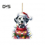 Akr&uuml;&uuml;list lillega koerte autoripats 8 cm kergesti riputatav k&ouml;is, kahepoolne 2D digitaalne visuaal, rippuv kaunistus auto j&otilde;ulupuu realistlikuks vaatamiseks A