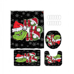 Christmas Snowman Print WC Vannitoa matt ja du&scaron;ikardin neljaosaline komplekt One Size
