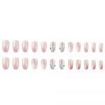 24 t&uuml;kki L&uuml;hikesed kunstk&uuml;&uuml;ned, peale surutavad k&uuml;&uuml;ned Glitter manik&uuml;&uuml;r k&uuml;&uuml;neplaastrid 10ml One Size roosa