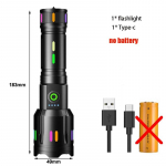 K&otilde;rge v&otilde;imsusega 10000LM Prožektor Pika vahemaaga LED 26650 Taskulamp Helendavate ribadega Tagumine Klaasipurustaja Suumitav Taskulamp Telkimine H&auml;daolukord B-No battery