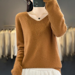 Naiste ka&scaron;miirist sviiter Qinghe ka&scaron;miir 30% ka&scaron;miir 70% vill Naiste s&uuml;gis- ja talvine ka&scaron;miirist pullover pehme ja soe L mandariini kollane v&auml;rv