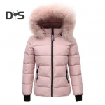 Talvine sulemantel Polsterdatud kapuutsiga taskud T&otilde;mblukuga Parka Tuulekindel soojust hoidev Slim Fit Plus Suurus Igap&auml;evane k&uuml;lma ilmaga &uuml;ler&otilde;ivad Puuvillane jope L roosa