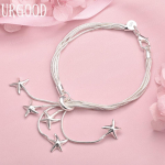 925 h&otilde;bedane viis tahket merit&auml;ht kett k&auml;ev&otilde;ru Mood pulmaehted 20CM