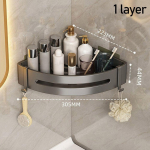 No Drill Vannitoa riiulid Alumiiniumist nurgast du&scaron;iriiul Vastupidav du&scaron;iabiin Vannituba 1 layer