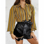 YYFS Naiste moe vabaaja kevadise s&uuml;gistriibuga pikkade varrukatega POLO kaelusega pluusid ja s&auml;rgid S kollane