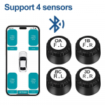 Bluetooth 5.0 Autode TPMS Traadita Rehvir&otilde;hu Alarmi J&auml;lgimiss&uuml;steem IP67 Veekindel 4 V&auml;lise Anduriga Toetab Android/IOS S1