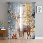 J&otilde;ulup&otilde;dra kardinad elutuppa, magamistuppa, kodu kaunistamiseks, akna voaalist t&uuml;llkardinad W135 x H114cm