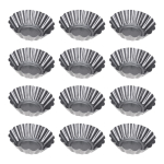 12 tk Mittenakkuvad koogipannid Lillemuffin Cup Vormikoogipirukas S&uuml;sinikterasest kastrulid juustukook