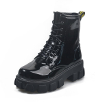 Moodsad Naiste Mootorratturi Ankle Boots Kiilud Naiste Paelkinnitusega Platvormid Kevad Must Nahk Oxford Kingad Naine 2024 Botas Mujer 39 must