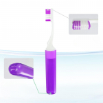 Korduvkasutatav kaasaskantav kokkupandav hambahari koos hambaharja organiseerijaga Mini armas kokkupandav pehmete harjastega hambahari koju reisimiseks oranž