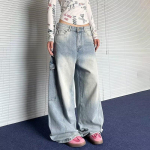 Ameerika High Street Jeans Meeste S&uuml;gis Trendikas Br&auml;nd Ins L&otilde;dvad Laiad Sirged P&uuml;ksid Veidi Laienevad P&uuml;ksid S helesinine v&auml;rv
