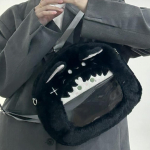 Uus trend must &otilde;lakott Ni&scaron;&scaron; Armas pl&uuml;&uuml;sist kott Kolledži stiilis seljakott Vaba aeg Mitmek&uuml;lgne Crossbody kotid S&uuml;gistalvine karusnaha kott