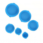 6 tk &otilde;hufrit&uuml;&uuml;ri silikoonpottide komplekt BPA-vaba toidukvaliteediga &otilde;hufrit&uuml;&uuml;ri vooderdised 6 suurust korduvkasutatav &otilde;hufrit&uuml;&uuml;ri alusvooder erinevate QT &otilde;hufrittide jaoks sinine