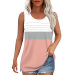 Naiste maika Suvised riided Varrukateta tr&uuml;kiga pluusid Vabaaja lahtised s&auml;rgid Scoop-kaelus Plisseeritud esiosa L must