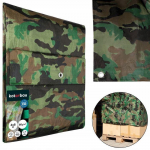 Kaitsekate - Kotarbau - 4 x 8 m - Veekindel - UV-kindel - Kamuflaaž 80 g/m&sup2; kamuflaaž