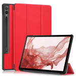 Uus &uuml;mbris Samsung Tab S9 Fe Plus &uuml;mbrisele 12,4-tolline kolmekordselt kokkupandav alusega magnetiline nutikas kate Coque Galaxy Tab S9 FE S9 Plus &uuml;mbrisele S9 FE X510 10.9in punane
