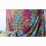 BLESS INTERNATIONAL K&auml;sitsi valmistatud India hipi Bohemian Psychedelic Elevandi Mandala Seinale riputatav voodipesu vaip (Lipsuv&auml;rv) Poster