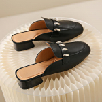 Elegantne Suvine Naiste Disainer &Uuml;mar Nina Mood Metallist Naiste Sussid Magusad Mustad Naiste Muulad Ranna V&auml;lisjalatsid Suur Suurus 34 must