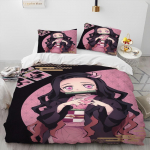 Demon Slayer voodipesukomplekt Kamado Nezuko tekikottkomplekt Voodikate Padjap&uuml;&uuml;r King Queen T&auml;is &Uuml;heinimese suurusega Voodipesu Lastele Teismeliste kingitus Eu Twin 135x200cm