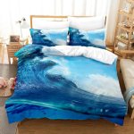 Maastiku tekikottide komplekt King Full suurus Suvi Palmid Rand MereLained Ookeani teema Lastele T&uuml;druk Poiss Pol&uuml;ester Voodipesu komplekt 70x133cm 2pcs blue